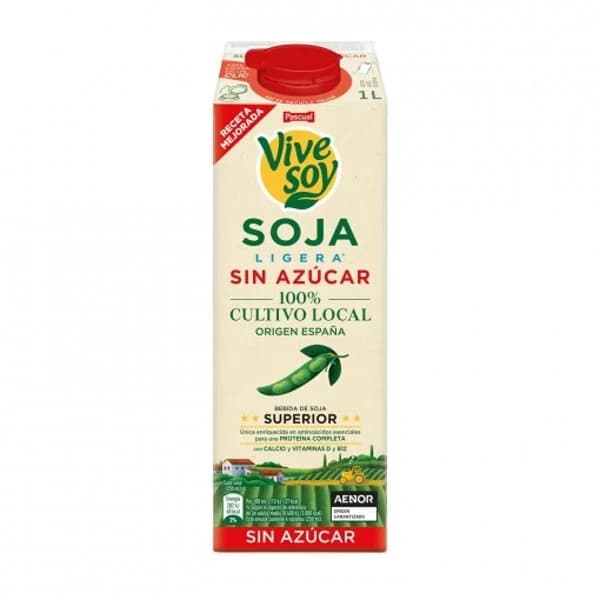 Bebida de soja plus ligera sin azúcar Vivesoy 1 l. - 1 l - Imagen del producto en Findit