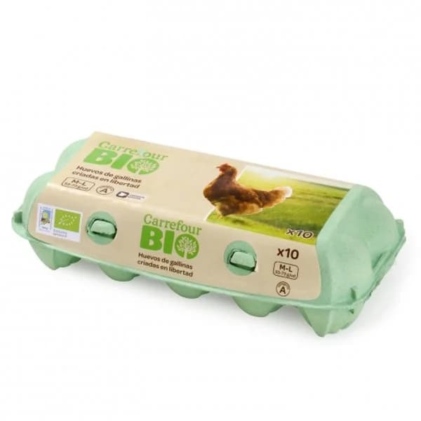 Huevos M-L ecológicos Carrefour Bio 10 ud. - 10 ud - Imagen del producto en Findit