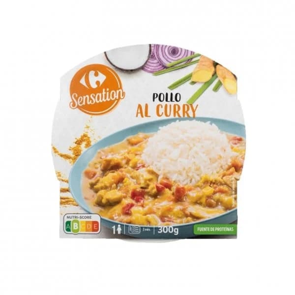 Pollo al curry Sensation Carrefour 300 g. - 0.3 kg - Imagen del producto en Findit