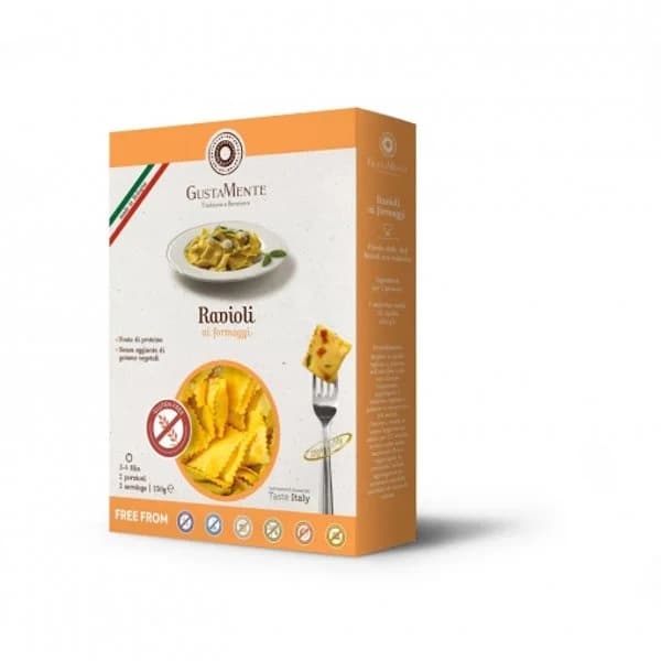 Ravioli pasta fresca al huevo con relleno de queso Gustamente sin gluten 250 g. - 0.25 kg - Imagen del producto en Findit