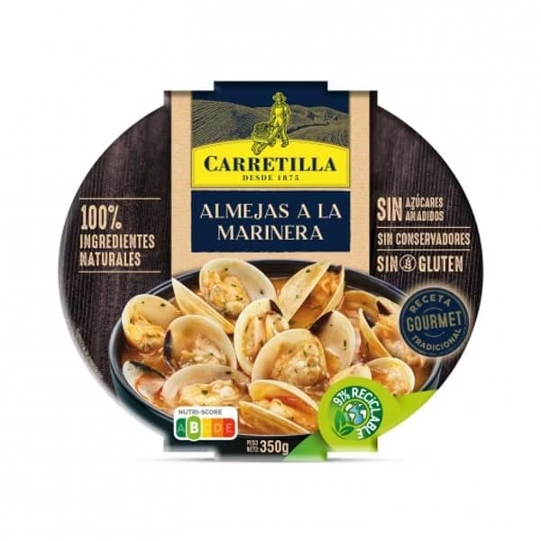 Almejas a la marinera Carretilla sin gluten 350 g. - 0.32 kg - Imagen del producto en Findit