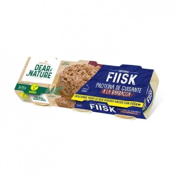 Preparación vegana a base de proteína de guisante sabor barbacoa Fiisk Dear Nature Rinsa pack de 3 unidades de 70 g. - 0.21 kg - Imagen del producto en Findit