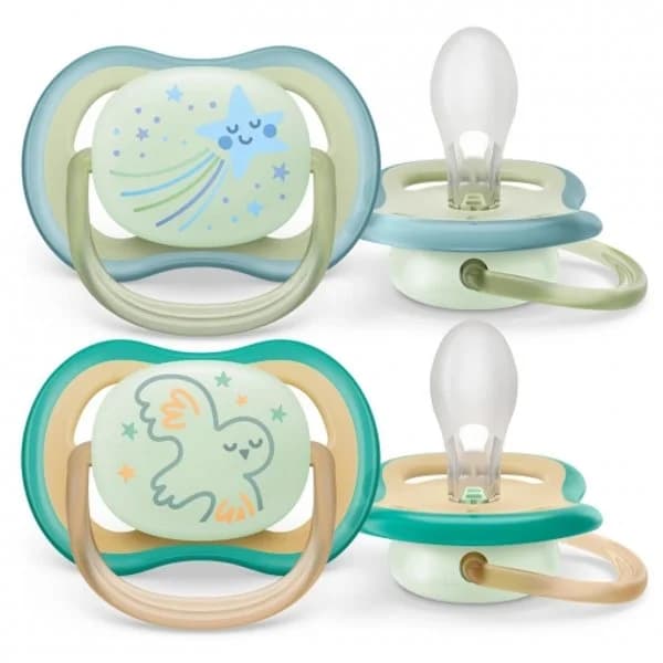 Chupete anatómico de silicona niño 0-6m Ultra Air Nighttime Philips Avent 2 ud. - 2 ud - Imagen del producto en Findit