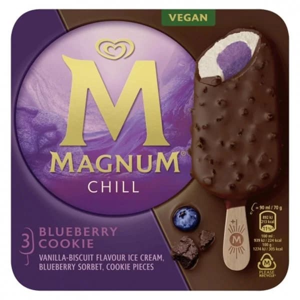 Bombón blueberry cookie Chill Magnum 3 ud. - 2.99 ud - Imagen del producto en Findit