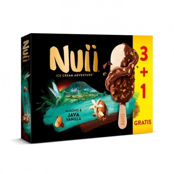 Helado Bombón almendrado con vainilla de Java Nuii sin gluten 4 ud. - 3.01 ud - Imagen del producto en Findit