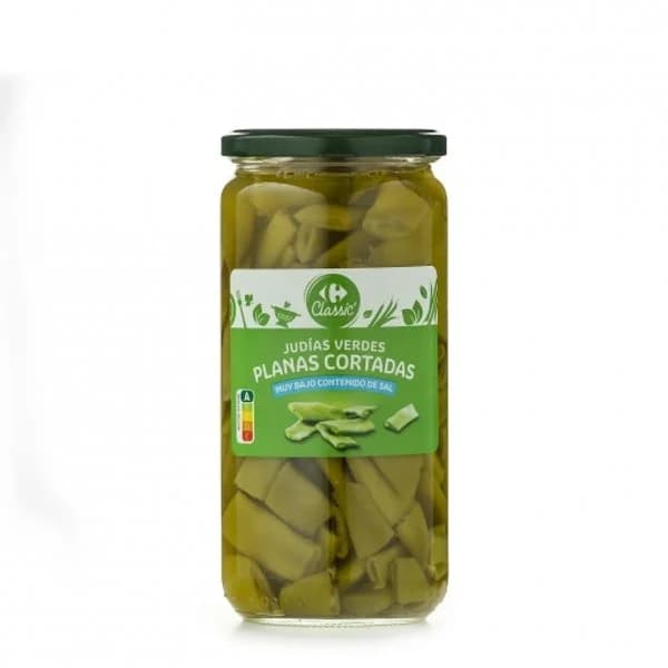 Judías verdes planas contenido bajo de sal Carrefour 360 g. - 0.36 kg - Imagen del producto en Findit