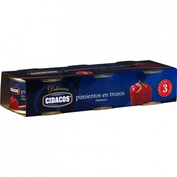 Pimiento rojo en trozos Cidacos pack de 3 unidades de 60 g. - 0.18 kg - Imagen del producto en Findit