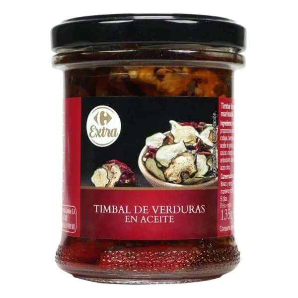 Timbal de verduras en aceite Extra Carrefour 90 g. - 0.09 l - Imagen del producto en Findit