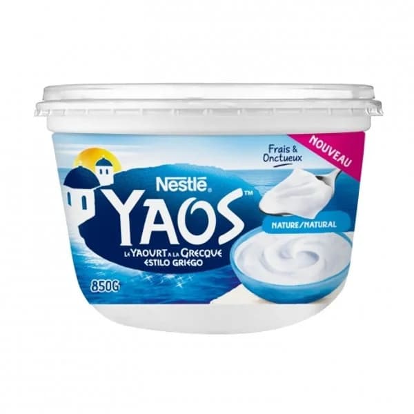 Yogur griego natural Nestlé Yaos 850 g. - 0.46 kg - Imagen del producto en Findit