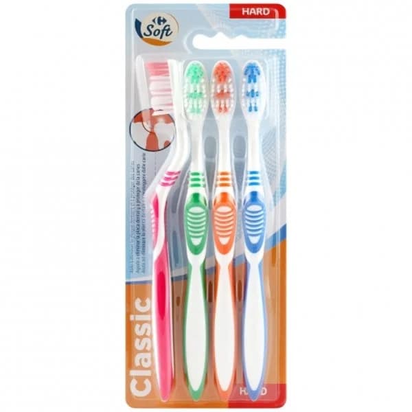 Cepillo de dientes duro Carrefour Soft 4 ud. - 4.06 ud - Imagen del producto en Findit
