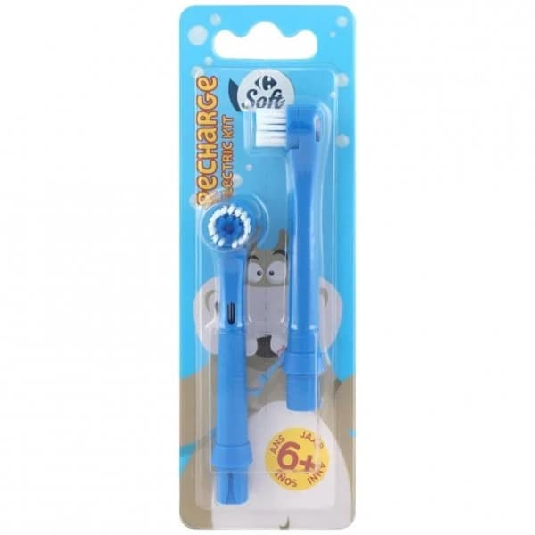 Recambio cepillo de dientes infantil batería Carrefour Soft 2 ud. - 2 ud - Imagen del producto en Findit