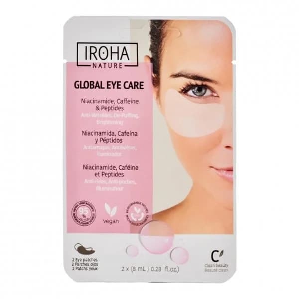 Parches de ojos biodegradables antiarrugas, bolsas y ojeras con niacinamida, cafeína y péptidos Iroha Nature 2 ud. - 1 ud - Imagen del producto en Findit