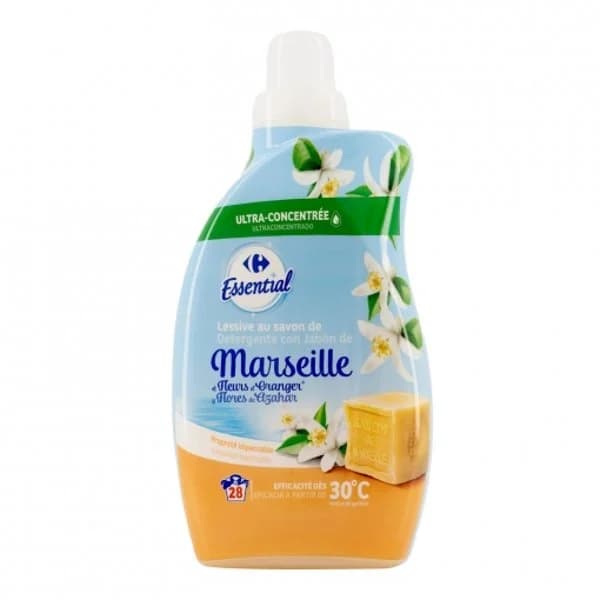 Detergente líquido con jabón de Marsella Essential Carrefour 28 lavados - 27.5 ud - Imagen del producto en Findit
