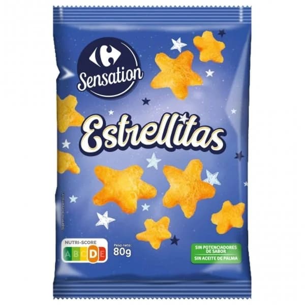 Estrellitas de maíz crujiente Sensation Carrefour 80 g. - 0.08 kg - Imagen del producto en Findit