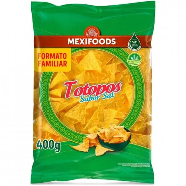 Nachos Totopos Mexifoods sin gluten 400 g. - 0.4 kg - Imagen del producto en Findit