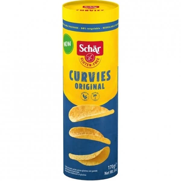 Aperitivo de patata sabor original Curvies Schär sin gluten 170 g. - 0.17 kg - Imagen del producto en Findit