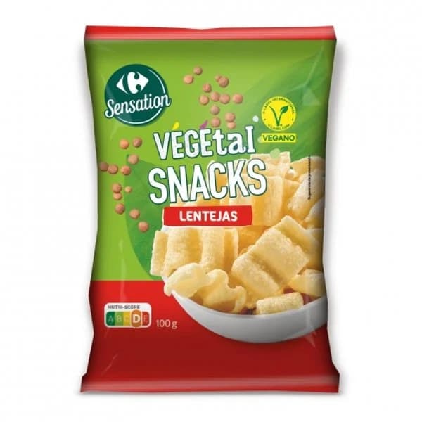 Snack vegetal de lenteja Sensation Carrefour 100 g. - 0.1 kg - Imagen del producto en Findit