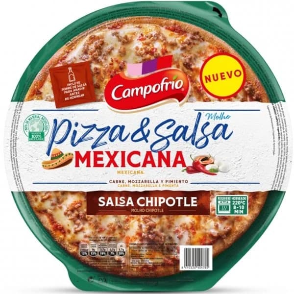 Pizza mexicana con salsa chipotle Pizza & Salsa Campofrío 400 g. - 0.4 kg - Imagen del producto en Findit