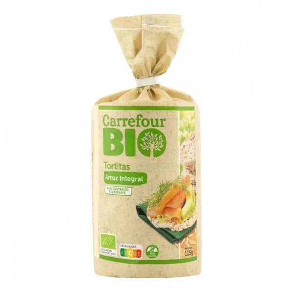 Tortitas de arroz integral Carrefour Bio sin gluten 115 g, - 0.11 kg - Imagen del producto en Findit