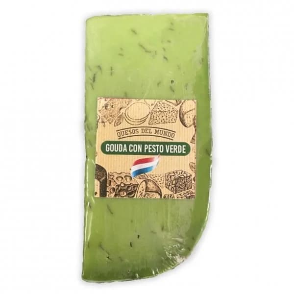 Queso gouda con pesto verde en cuña 110 g - 0.11 kg - Imagen del producto en Findit