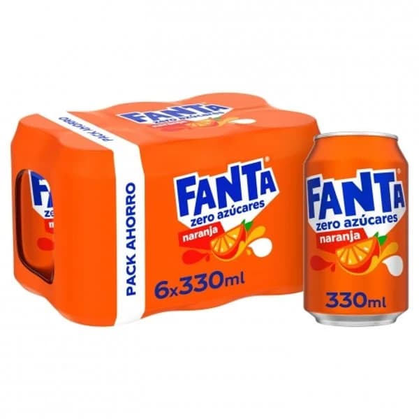 Fanta de naranja Zero pack 6 latas 33 cl. - 1.98 l - Imagen del producto en Findit