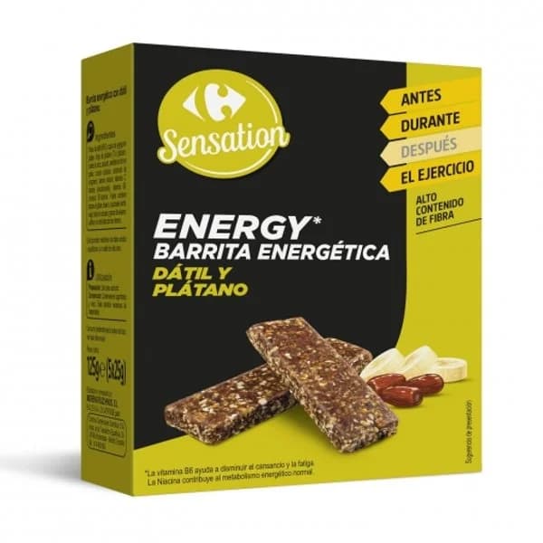 Barrita de dátil y plátano Sensation Carrefour 125 g. - 0.12 kg - Imagen del producto en Findit