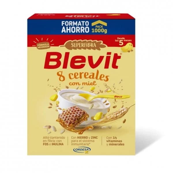 Papilla infantil Blevit 8 cereales con miel desde 5 meses 1000 g. - 1 kg - Imagen del producto en Findit
