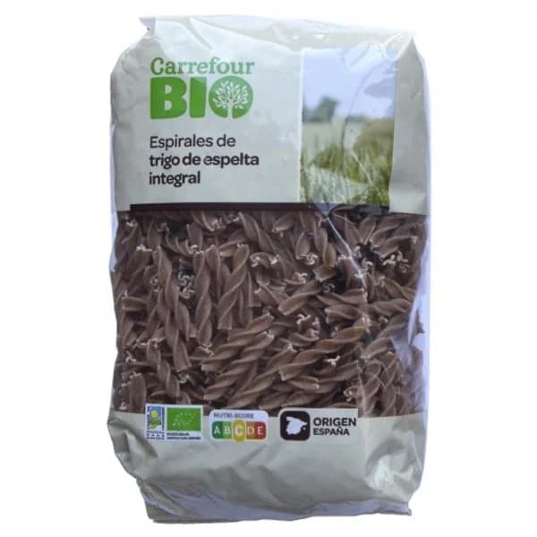 Pasta espirales integrales de trigo de espelta ecológicas Carefour Bio 400 g. - 0.4 kg - Imagen del producto en Findit