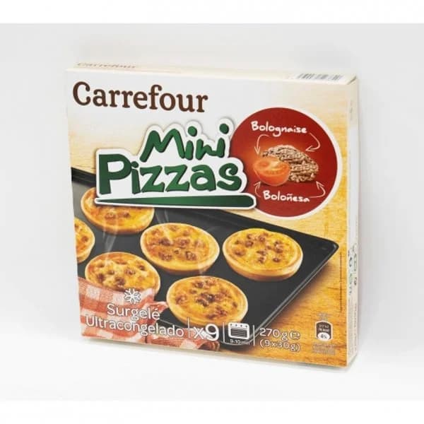 Mini pizzas boloñesa Carrefour 270 g. - 0.27 kg - Imagen del producto en Findit
