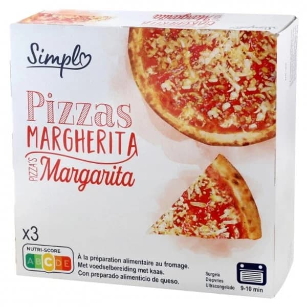 Pizza margarita pack de 3 pizzas de 300 g. - 0.9 kg - Imagen del producto en Findit
