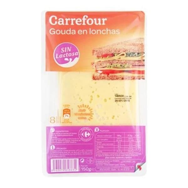 Queso gouda loncheado Carrefour 150 g. - 0.15 kg - Imagen del producto en Findit