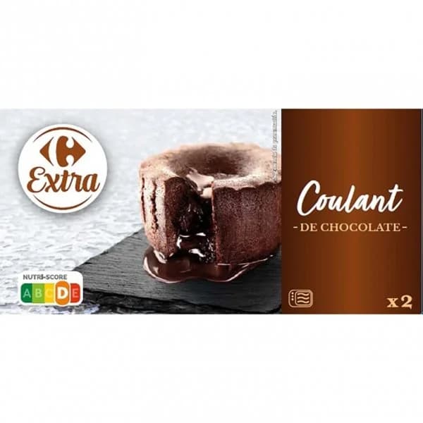 Coulant de chocolate Carrefour Extra pack de 2 unidades de 90 g. - 0.18 kg - Imagen del producto en Findit
