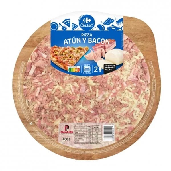 Pizza de atún y bacon Carrefour Classic' 400 g. - 0.4 kg - Imagen del producto en Findit