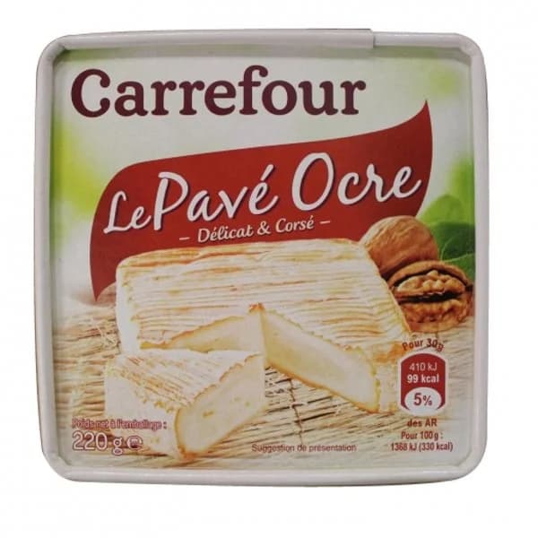 Queso Le Pavé Ocre Reflets de France Carrefour 220 g - 0.22 kg - Imagen del producto en Findit
