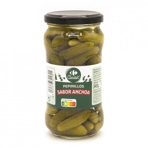 Pepinillos sabor anchoa Sensation Carrefour 180 g. - 0.18 kg - Imagen del producto en Findit