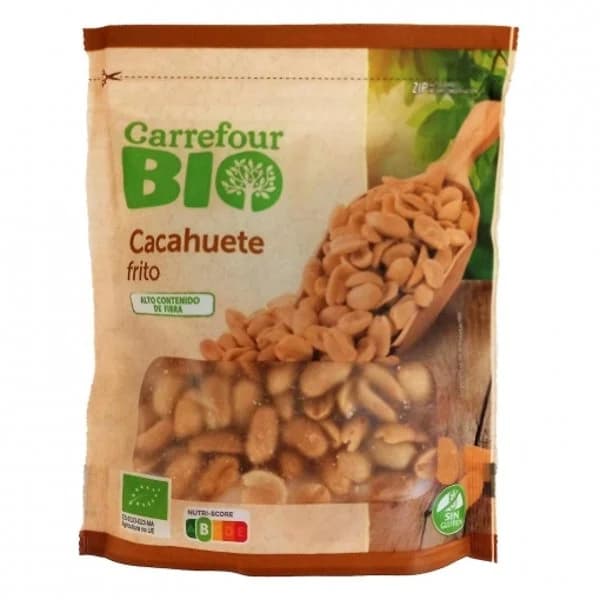 Cacahuetes pelados fritos ecológicos Carrefour Bio doy pack 125 g. - 0.12 kg - Imagen del producto en Findit