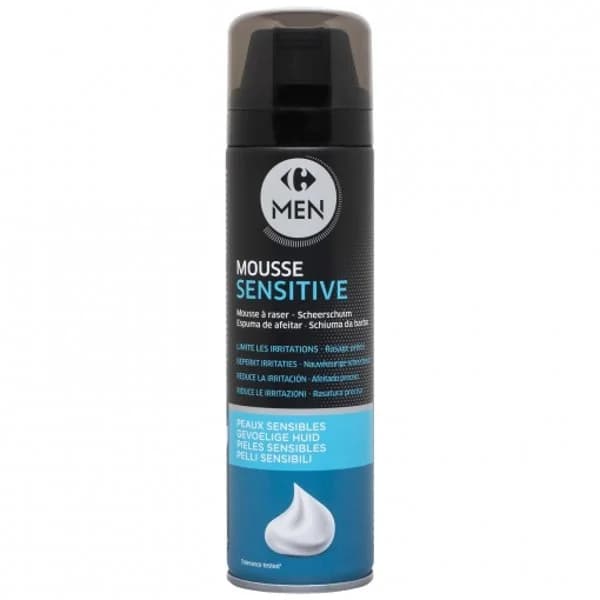 Espuma de afeitar piel sensible Carrefour Men 250 ml. - 0.25 l - Imagen del producto en Findit
