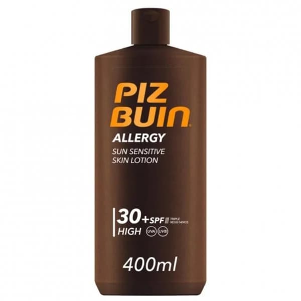 Protector solar facial SPF 30 protección alta para pieles sensibles al sol Allergy Piz Buin 400 ml. - 0.4 l - Imagen del producto en Findit
