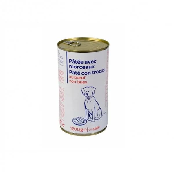 Comida húmeda de buey para perro adulto Carrefour 1200 g. - 1.23 kg - Imagen del producto en Findit