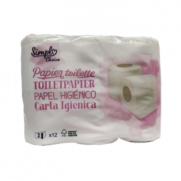 Papel higiénico 2 capas Simpl Choice 12 rollos - 12.06 ud - Imagen del producto en Findit