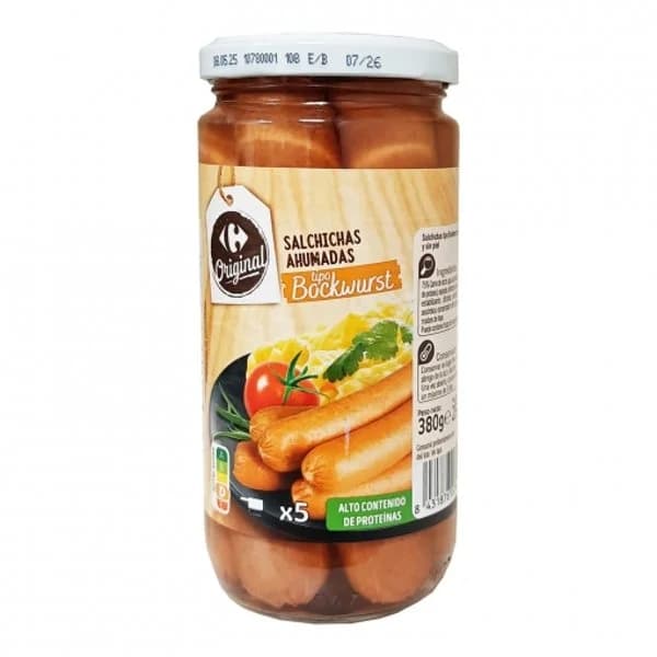 Salchichas tipo Bockwurst ahumadas Original Carrefour 250 g. - 0.25 kg - Imagen del producto en Findit
