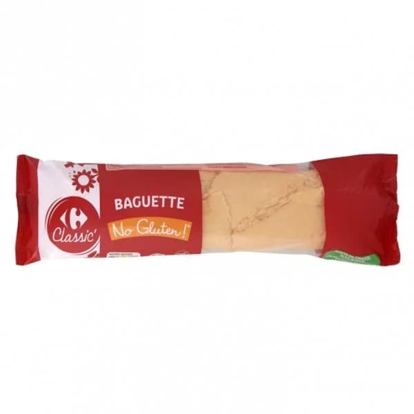 Baguette Carrefour Classic sin gluten y sin lactosa 175 g. - 0.18 kg - Imagen del producto en Findit