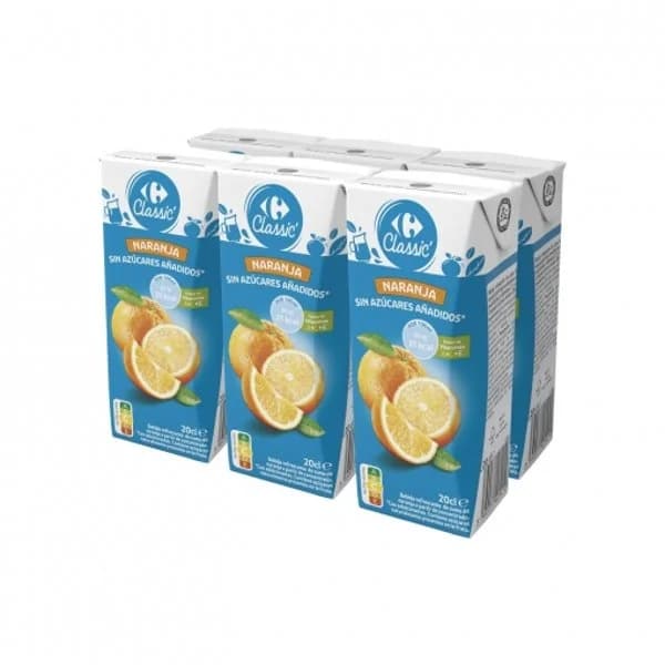 Néctar de naranja Carrefour Classic sin azúcares añadidos pack de 6 Brik de 20 cl. - 1.2 l - Imagen del producto en Findit