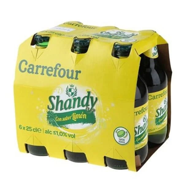 Cerveza Carrefour Shandy con limón pack de 6 botellas de 25 cl. - 1.5 l - Imagen del producto en Findit