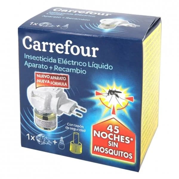 Insecticida eléctrico antimosquitos líquido aparato + recambio Carrefour 1 ud. - 1 ud - Imagen del producto en Findit