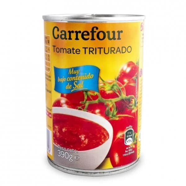 Tomate triturado contenido bajo de sal Carrefour 390 g. - 0.39 kg - Imagen del producto en Findit