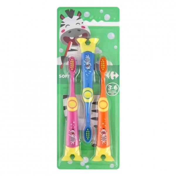 Cepillo dental infantil + 3 años Carrefour 3 ud. - 3 ud - Imagen del producto en Findit