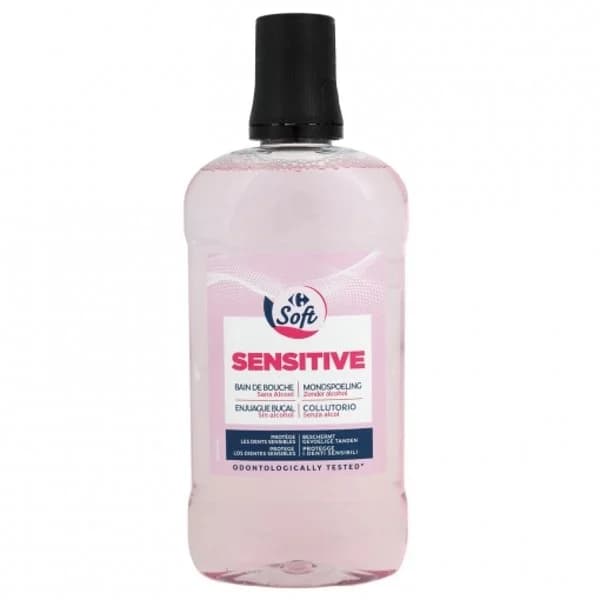 Enjuague bucal sensitive 0% alcohol Carrefour Soft 500 ml. - 0.5 l - Imagen del producto en Findit