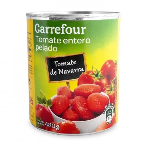 Tomate natural entero pelado Classic Carrefour 480 g. - 0.48 kg - Imagen del producto en Findit