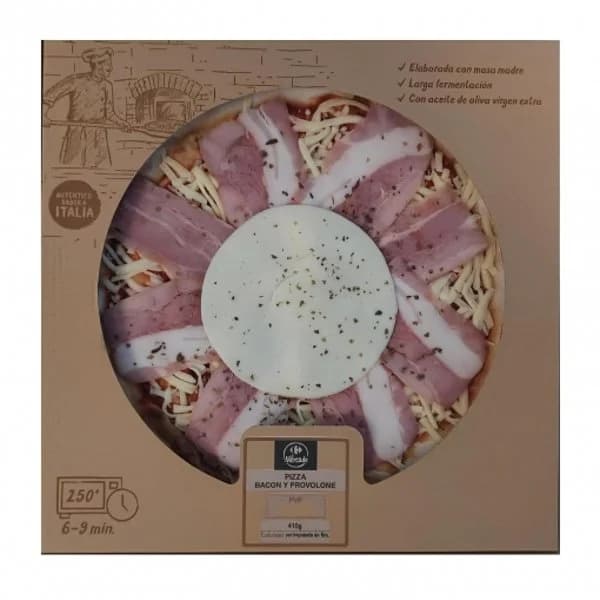 Pizza de bacon y provolone Carrefour 410 g - 0.41 kg - Imagen del producto en Findit